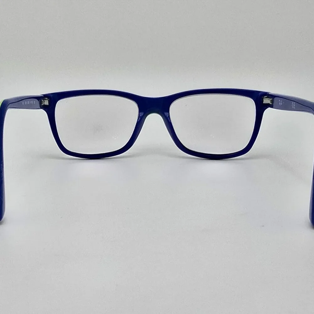 Ray-Ban Jr. RB1536 3600 Dark Grey Neon Green on Blue Kids Eyeglasses Frame 48mm